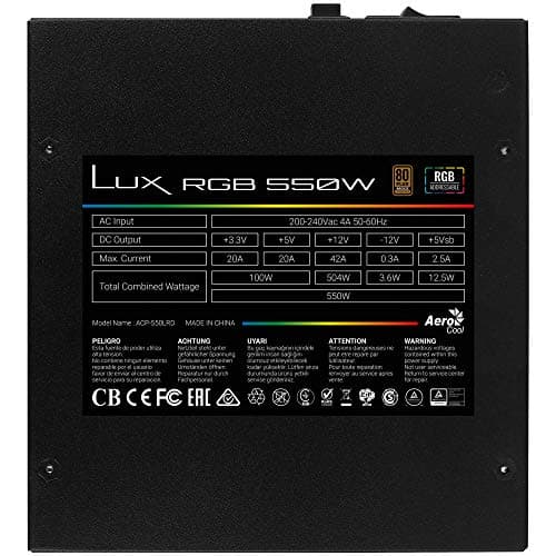 AeroCool Lux RGB m 550W - Modular RGB Netzteil, 80Plus Bronze 230V 550W LUXRGB550M Bild 8