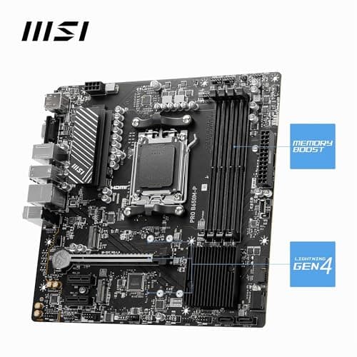 MSI PRO B650M-P Motherboard, Micro-ATX - Unterstützt Ryzen 9000, 8000 & 7000 Series Prozessoren, AM5 - DDR5 Memory Boost 6000+MHz/OC, 1 x PCIe 4.0 x16, 2 x M.2 Gen4, 2.5G LAN Bild 6