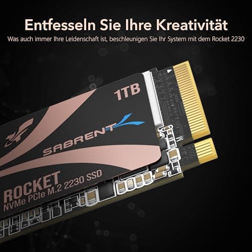 SABRENT 2230 M.2 NVMe Gen 4 1TB, Interne SSD 4750 MB/s Lesen, PCIe 4.0 X4, Internes Solid State Drive, kompatibel mit Steam Deck, Surface pro, PCs, NUCs und Laptops [SB-2130-1TB] Bild 8
