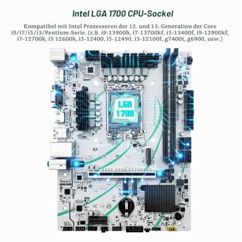 SHANGZHAOYUAN H610 Mainboard Kompatibel mit Intel LGA 1700 12th 13th gen Core i3 i5 i7 i9/Pentium/Xeon Prozessoren (μATX, 2*DDR4, SATA 3.0, USB 3.1, NVME M.2, WiFi M.2, 2.5Gb LAN, PCIe 5.0) Bild 4