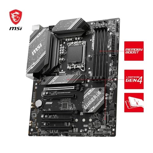 MSI B760 Gaming Plus WiFi Mainboard, ATX - Unterstützt Intel Core Prozessoren der 14., 13. und 12. Generation, LGA 1700 - DDR5 6800+MHz/OC, 2 x PCIe 4.0 x16, 2 x M.2 Gen4, 2.5G LAN, Wi-Fi 6E Bild 6