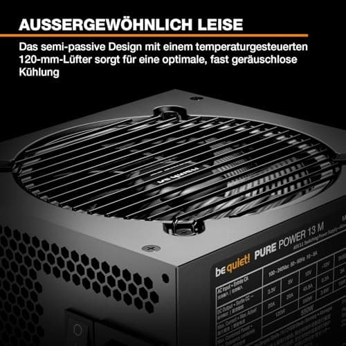 be quiet! Pure Power 13 M 550W Netzteil, 80 Plus® Gold Effizienz, ATX 3.1-Netzteil, für PCIe 5.1 GPUs, 120mm be quiet! Lüfter, semi-passiver Betrieb möglich, LLC-Technologie, Single-Rail Bild 4