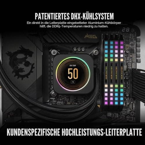 CORSAIR Dominator Platinum RGB DDR5 RAM 32GB (2x16GB) Bis zu 6000MHz CL36-44-44-96 1.35V Intel XMP 3.0 Desktop-Arbeitsspeicher – Schwarz (CMT32GX5M2E6000C36) Bild 8