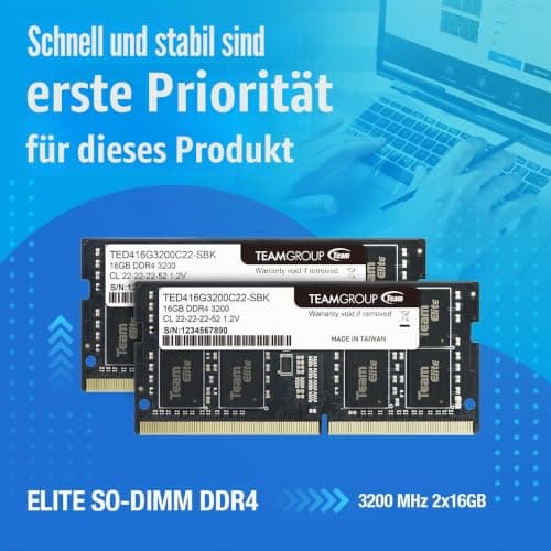 Memoria SODIMM DDR4 3200 32GB C22 Team Elite 32GB Classic multicolour Bild 4