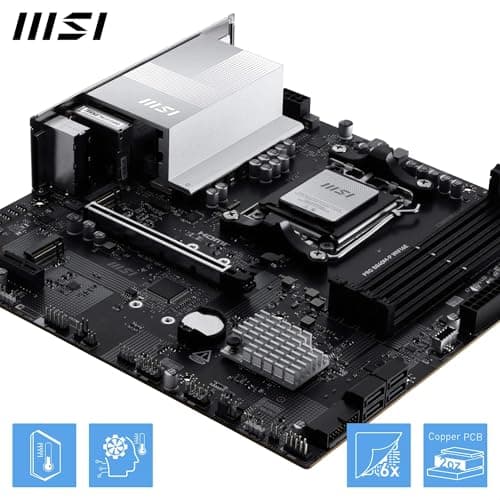MSI PRO B840M-P WIFI6E Mainboard, mATX - Unterstützt AMD Ryzen 9000/8000 / 7000 Prozessoren, AM5 - DDR5 Memory Boost (8000+ MT/s OC), PCIe 4.0 x16, M.2 Gen4, Wi-Fi 6E, 2.5G LAN Bild 8