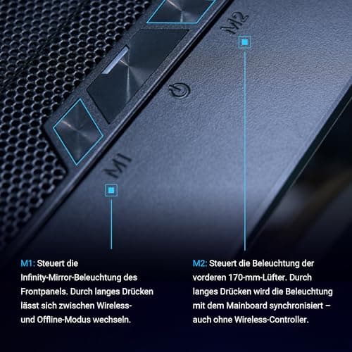 Lian Li LANCOOL 217 INF PC-Gehäuse Schwarz | Midi-Tower für E-ATX & SSI-EEB Mainboards, Glasfront mit Unendlichkeitsspiegel, inkl. 3× ARGB-Lüfter, Back-Connect-kompatibel Bild 6
