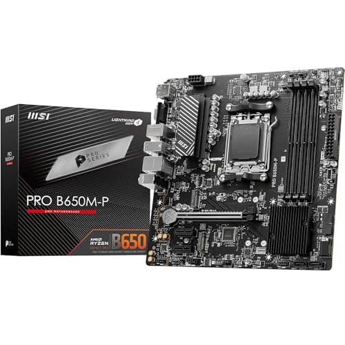 MSI PRO B650M-P Motherboard, Micro-ATX - Unterstützt Ryzen 9000, 8000 & 7000 Series Prozessoren, AM5 - DDR5 Memory Boost 6000+MHz/OC, 1 x PCIe 4.0 x16, 2 x M.2 Gen4, 2.5G LAN