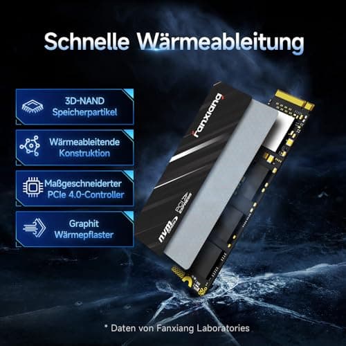 fanxiang NVMe SSD 2TB, M.2 PCIe Gen4x4 Gaming Solid State Drive mit SLC Cache, 5000 MB/s Lesen, 3800 MB/s Schreiben, Interne SSD, Festplatte für Datenübertragung S690Q Bild 8