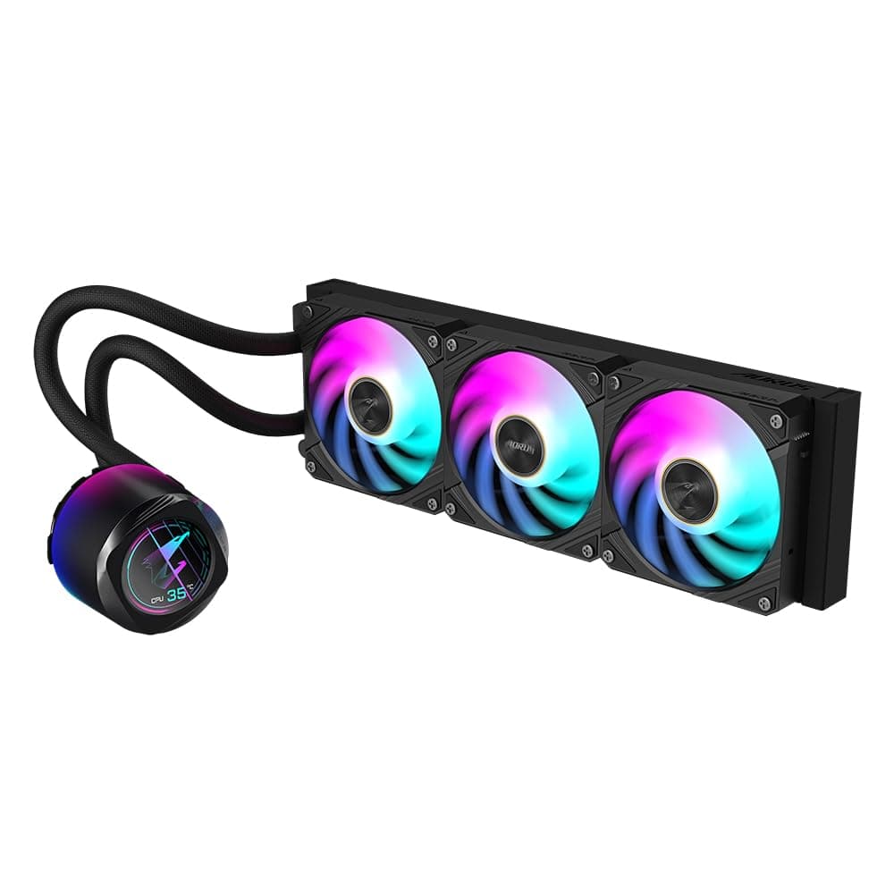 GIGABYTE AORUS WATERFORCE X II 360 AIO Flüssigkeits-CPU-Kühler - 3x120mm ARGB-Lüfter, Vollfarb-LCD, Daisy-Chain, kompatibel mit Intel LGA 1851 und AMD AM5 Bild 3