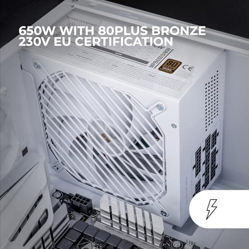 Mars Gaming MPB650SIM, Vollmodulares ATX 650W Netzteil, 7 Jahre Garantie, 80Plus Bronze 230V EU, SI 120mm Lüfter, AI2-RPM Technologie, DC-DC und SMD, Japanische Kondensatoren 105 °C, Weiß Bild 6
