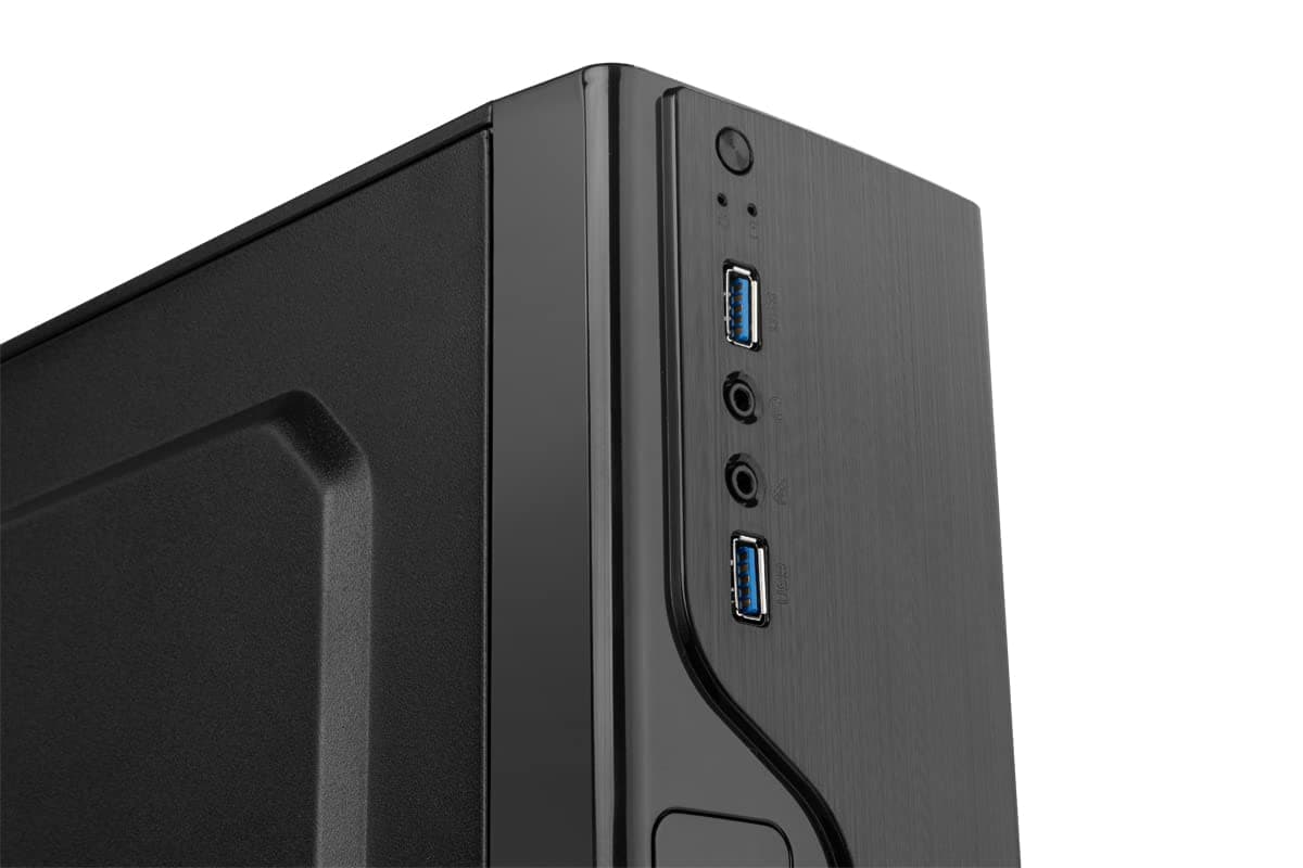 NOX LITE070 - NXLITE070 Mini-Tower mit Netzteil 500 W, USB 3.0, Lüfter 80 mm, Micro ATX, ITX, Frontpanel mit gebürsteter Optik, Schwarz Bild 3