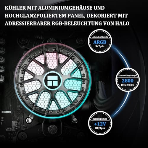 Thermalright AQUA ELITE 360 V6 ARGB Black CPU Flüssigkeitskühler, 360 Kühlreihengröße, 3x120mm Wasserradiator, AMD: AM4/AM5, Intel LGA115X/1200/1700/1851, AIO CPU Kühler 360mm Black Bild 7
