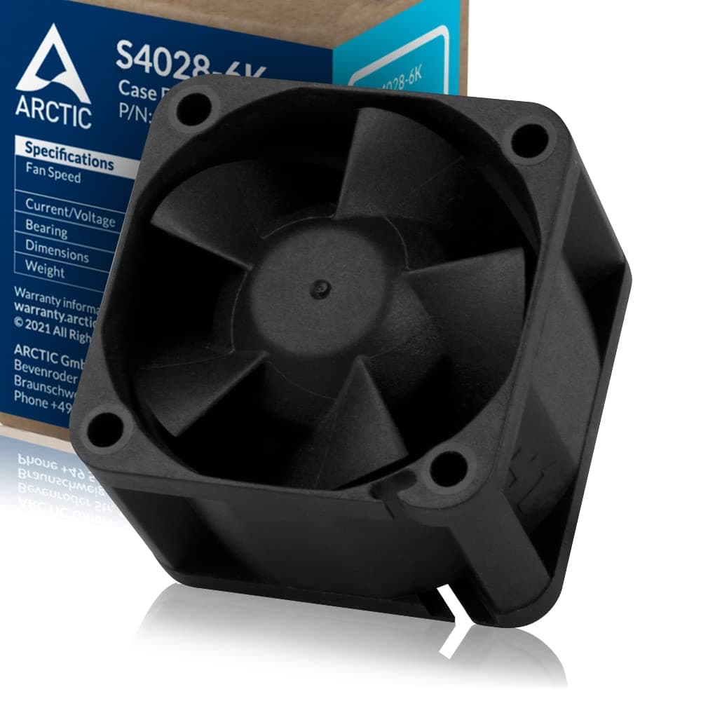 ARCTIC S4028-6K - 40x40x28 mm Server Lüfter mit Doppelkugellager, 250-6000 rpm, PWM reguliert, 4-Pin Anschluss, 12 V DC - Schwarz Bild 2