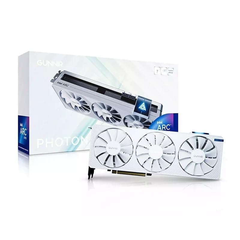 WEELIAO GUNNIR Intel Arc A770 Photon 16GB OC GDDR6 2400MHz Triple Fan White Grafikkarte (256-Bit, PCIe 4.0, HDMI/DisplayPort, unterstützt 4k)