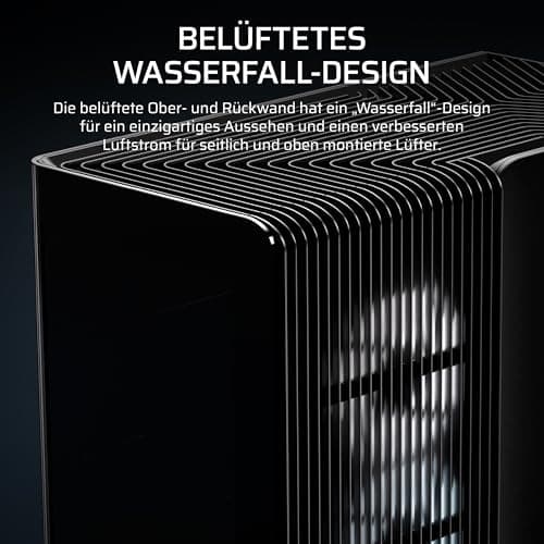 CORSAIR Frame 4500X RS-R ARGB Panoramaglas Mid-Tower-PC-Gehäuse – InfiniRail Lüftermontagesystem, Passend für Zwei 360 mm Radiatoren, GPU Anti-Sag, Enthält 3X RS120R RGB LINK Lüfter – Schwarz Bild 8