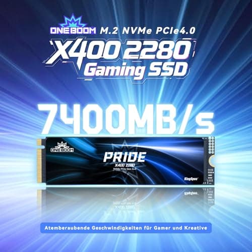 KingSpec ONEBOOM X400 2TB SSD M.2 PCIe Gen4x4 NVMe Gaming SSD 7400MB/s Read 6600MB/s Write 3D NAND TLC M.2 2280 Gaming SSD for PS5 PC Laptop Bild 4
