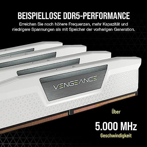 CORSAIR VENGEANCE DDR5 RAM 64GB (2x32GB) Bis zu 5600MHz CL40 Intel XMP 3.0 Desktop-Arbeitsspeicher – Weiß (CMK64GX5M2B5600C40W) Bild 6