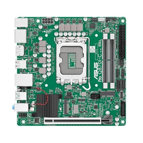 ASUS PRO Q870I-C-CSM Business Mini-ITX-Mainboard Sockel Intel LGA 1851 (mini-ITX, Intel VPro, DDR5 Speicher, PCIe 5.0, Q-LED Core, ASUS Control Center Express, SafeSlot)