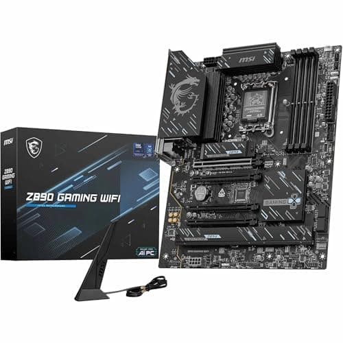 Z890 Gaming WiFi-Mainboard, ATX – Unterstützt Intel Core Ultra-Prozessoren (Series 2), LGA 1851 – DDR5-Memory Boost 8800+ MT/s (übertaktet), 1 x PCIe 5.0 x16, 1 x M.2 Gen5, 2,5-Gbit-LAN, Wi-Fi 7