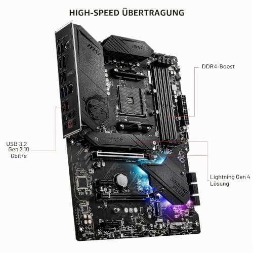 MSI MPG B550 Gaming Plus V1 Gaming Mainboard (AMD Ryzen 5000, AM4, DDR4, PCIe 4.0, SATA 6Gb/s, M.2, USB 3.2 Gen 2, HDMI/DP, ATX) Bild 8