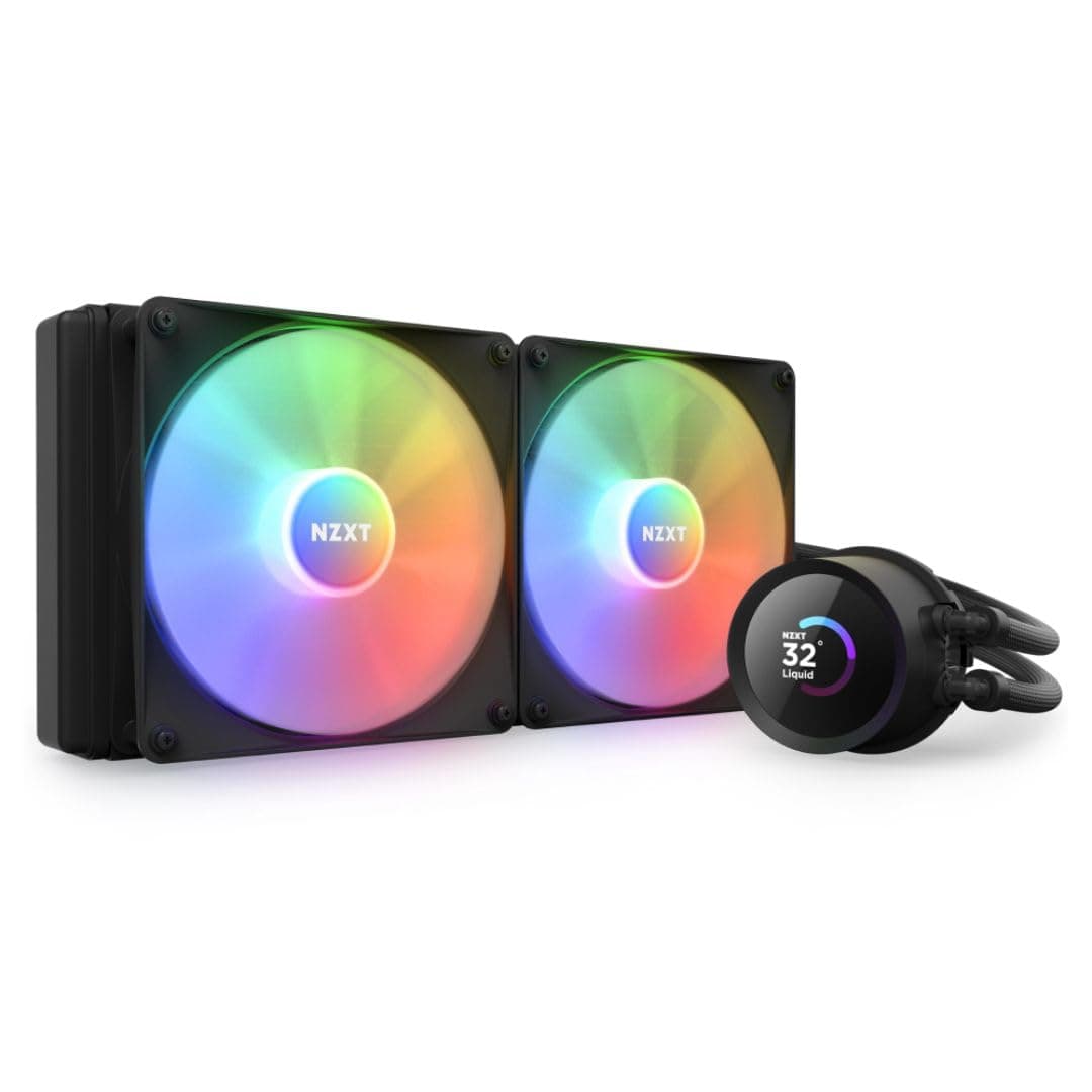 NZXT Kraken 280 RGB – 280 mm AIO CPU-Flüssigkeitskühler – anpassbares quadratisches LCD-Display für Bilder, Leistungsmetriken – Hochleistungspumpe – 2 x F140 RGB Core Fans – Schwarz Kraken RGB 280mm Schwarz