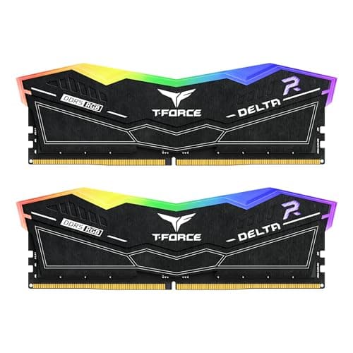 TEAMGROUP T-Force Delta RGB DDR5 Ram 64GB (2x32GB) 6000MHz PC5-48000 CL38 Intel XMP 3.0 & AMD Expo kompatibles Desktop-Speichermodul RAM Schwarz FF3D564G6000HC38JDC01