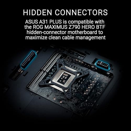 ASUS A31 Plus TG ARGB Black ATX PC Gehäuse (vorinstallierte ARGB-Lüfter, Frontpanel aus Glas, kompatibel mit Mainboards mit versteckten Anschlüssen, 360-mm-Radiatoren, 380-mm-Grafikkarten, schwarz) Bild 6