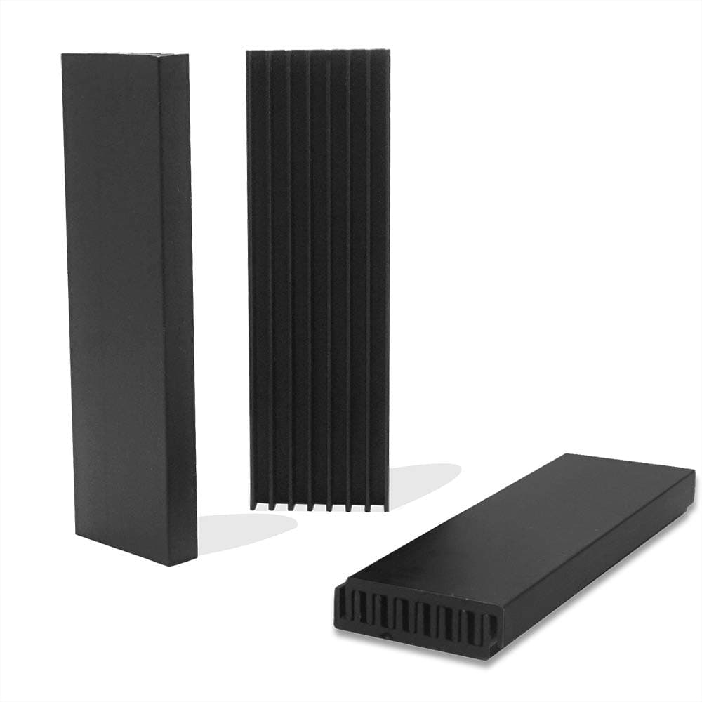 Akuoly 4 Stück Aluminium Kühlkörper PC Kühlrippen Kühler-Set Heatsink mit Thermoklebeband 70mmx22mmx6mm,Schwarz Bild 3