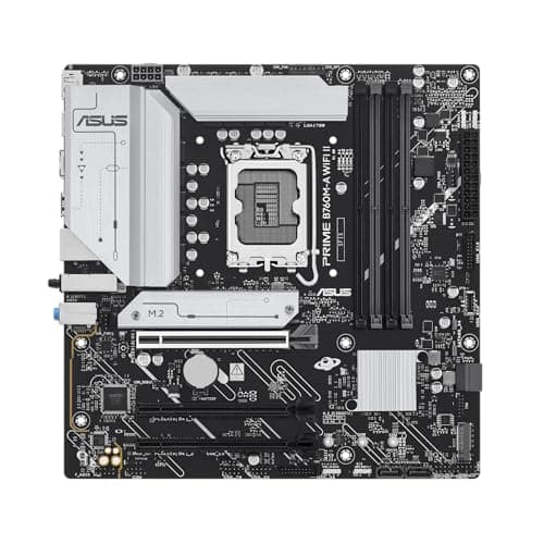 ASUS Intel B760 (LGA 1700) mATX-Mainboard (DDR5, PCIe 5.0 Ready, 2x M.2-Steckplätze, WIFI 6E, Realtek 2.5Gb Ethernet, DisplayPort, HDMI, SATA 6 Gbps, h. USB 10Gbps Type-A & v. USB 5Gbps Type-C, Aura S