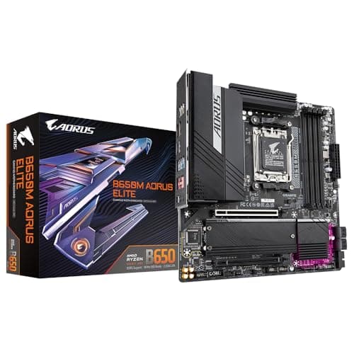 GIGABYTE B650M AORUS Elite Mainboard – Unterstützt AMD Ryzen 9000 CPUs, 12+2+2 Phasen VRM, bis zu 8000 MHz DDR5, 1xPCIe 5.0 + 1xPCIe 4.0 M.2, 2.5GbE LAN, USB 3.2 Gen 2x2