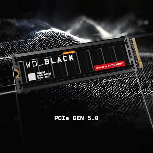 WD_Black SN8100 4 TB PCIe 5.0x4 NVMe M.2 SSD mit Kühlkörper, Lesegeschwindigkeiten von bis zu 14.900 MB/s, Schreibgeschwindigkeiten von bis zu 14.000 MB/s, TLC 3D CBA NAND 4 TB Heatsink Bild 5