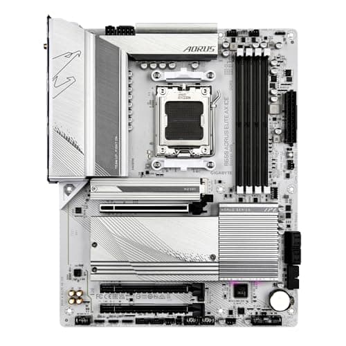 GIGABYTE B650 AORUS ELITE AX ICE Mainboard – Unterstützt AMD Ryzen 9000 CPUs, 12+2+2 Phasen digitales VRM, bis zu 8000 MHz DDR5 (OC), 1xPCIe 5.0 + 2xPCIe 4.0 M.2, Wi-Fi 6E, 2.5GbE LAN, USB 3.2 Gen 2x2 Bild 4