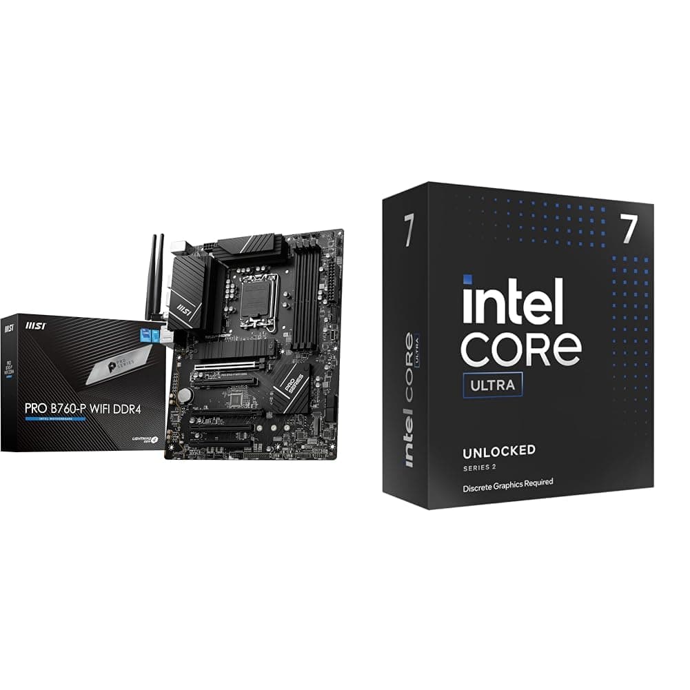 MSI PRO B760-P WiFi DDR4 Mainboard + Intel® Core™ Ultra 7 265KF Prozessoren 20 cores PRO B760-P WIFI DDR4 Core Ultra 7 265KF