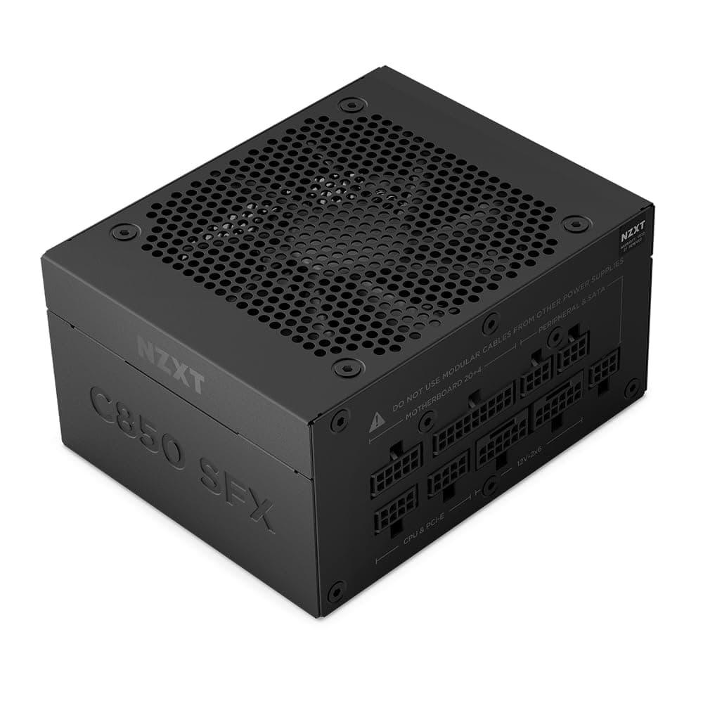 NZXT C850 SFX Gold – 850-W-SFX-ATX-3.1-Netzteil – 80 Plus Gold – Cybenetics Platinum – Vollmodular – PCIe 5.1 600 W 12 V – 2x6 – Japanische Kondensatoren – Schwarz Bild 2