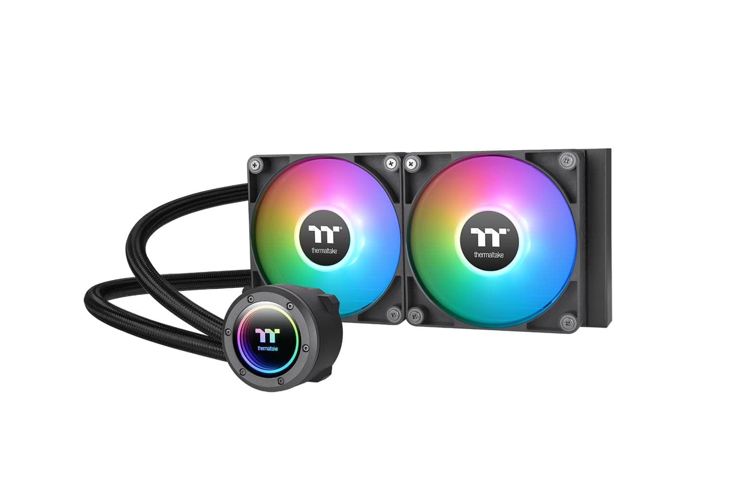 Thermaltake TH240 V2 ARGB Sync AIO CPU Wasserkühlung 240mm, Infinity Mirror, 2x CT120 ARGB PWM, leise 25,8 dB, Mainboard Sync, Intel/AMD Bild 2