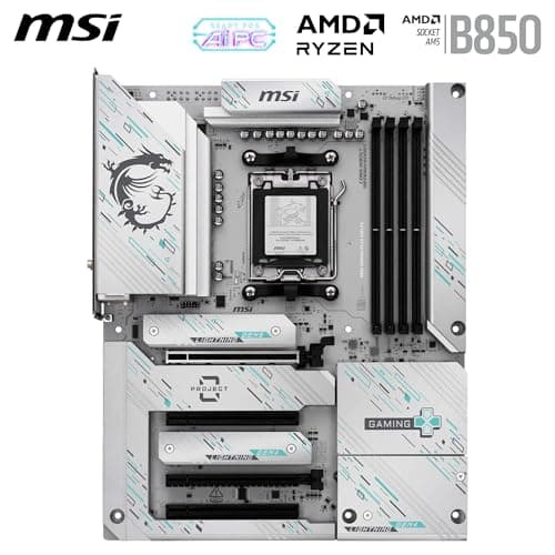 MSI B850 Gaming Plus WiFi PZ Motherboard, ATX - Supports AMD Ryzen 9000/8000 / 7000 Processors, AM5 - DDR5 Memory Boost 8200+ MT/s (OC), PCIe 5.0 x16, M.2 Gen5, Wi-Fi 7, 5G LAN Bild 4