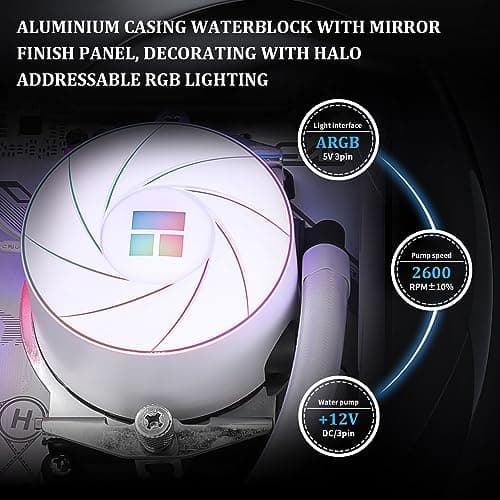 THERMALRIGHT Aqua Elite 360 Weiß ARGB Flüssig-CPU-Kühler, 360 AIO Kühlreihengröße, 3 x 120mm PWM-Lüfter, für AM4/AM5, Intel LGA1150/1151/1155/1156/1200/1851/1700 360mm White Bild 7
