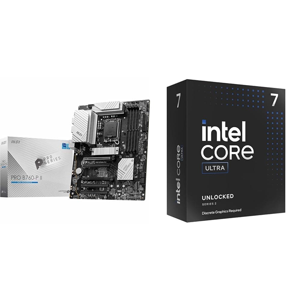 MSI PRO B760-P II Mainboard + Intel® Core™ Ultra 7 265KF Prozessoren 20 cores PRO B760-P II Core Ultra 7 265KF