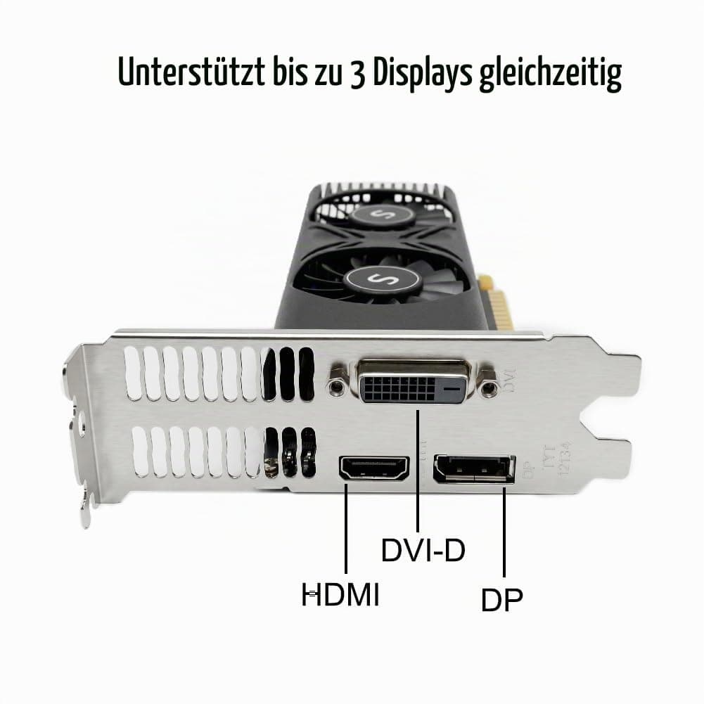 GTX 1050 Ti Grafikkarte für PC, 4GB GDDR5 128-bit, HDMI DisplayPort DVI-D, Computer GPU, Gaming Grafikkarte, PCI Express x16, DirectX 12 Bild 7