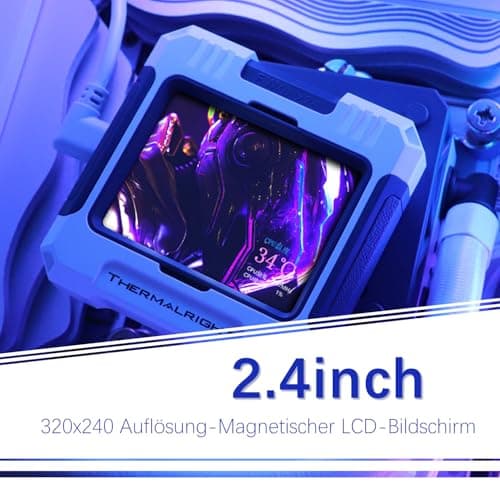 TR-Thermalright FW240 White ARGB Liquid CPU Kühler, 2,4-Zoll-IPS-LCD-Bildschirm mit 320x240 Auflösung-Magnetisch, DIY-Bildschirmthema, für AM4/AM5, LGA1851/1700/115x 240mm Weiß Bild 6