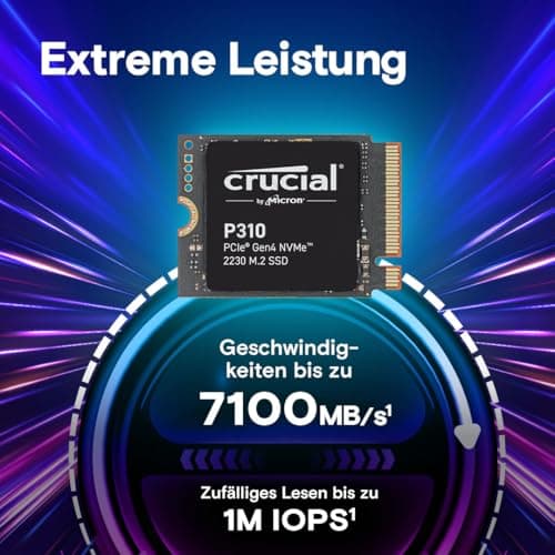 Crucial P310 SSD 1TB M.2 2230 PCIe Gen4 NVMe, bis 7.100 MB/s, mit Steam Deck, ASUS ROG Ally, MSI Claw & Microsoft Surface kompatibel - CT1000P310SSD2 1TB (M.2 2230) Bild 8