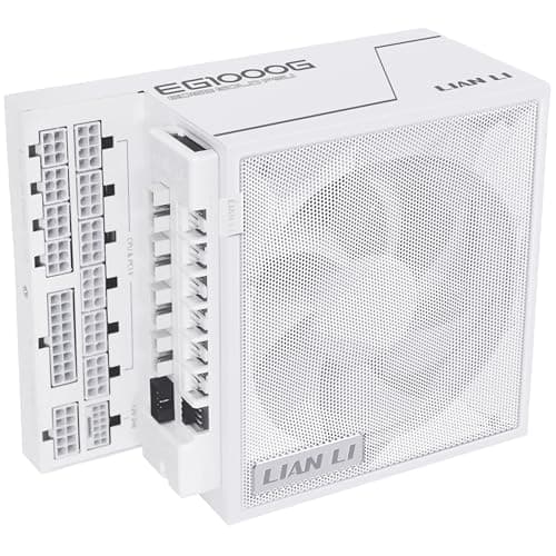 Lian Li Edge Gold 1000 PC Netzteil Weiß, 1000 Watt ATX Netzteil, PCIe 5.1, ATX 3.1 PSU | 80 Plus Gold, modular, Sleeved Cable Kit, 12VHPWR für NVIDIA RTX, leiser Lüfter, USB Hub & Fan Hub 1000W Weiß Bild 2