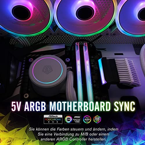 EZDIY-FAB ATX 24-Pin 90-Grad-Stromanschluss 5V 3 Pin ARGB Rainbow Buchse auf Stecker Netzteil für Computer-Motherboard ATX-Netzteil-1 Pack Schwarz Bild 8