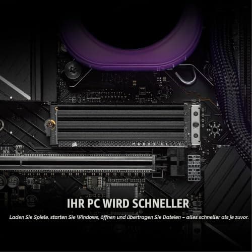 CORSAIR MP600 ELITE 1TB M.2 PCIe Gen4 x4 NVMe SSD Mit Integriertem Kühlkörper - M.2 2280 - Bis zu 7.000MB/sec Sequential Read - High-Density 3D TLC NAND - Schwarz Mit Heatspreader 1TB Bild 7