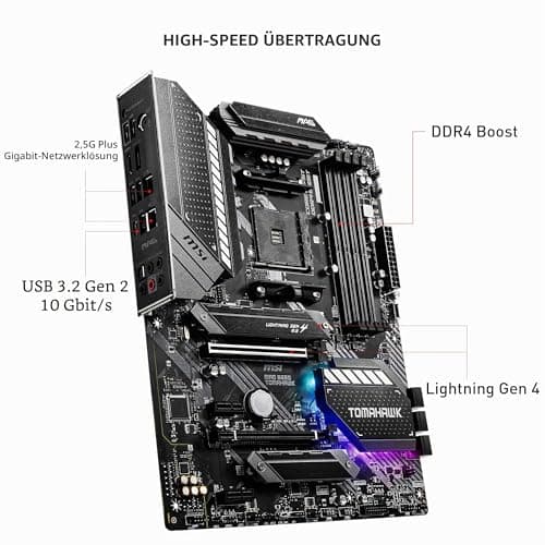 MSI MAG B550 Tomahawk (AMD AM4 DDR4 M.2 USB 3.2 Gen 2 HDMI ATX Gaming Motherboard AMD Ryzen 5000 Prozessoren ATX MAG B550 TOMAHAWK Bild 8