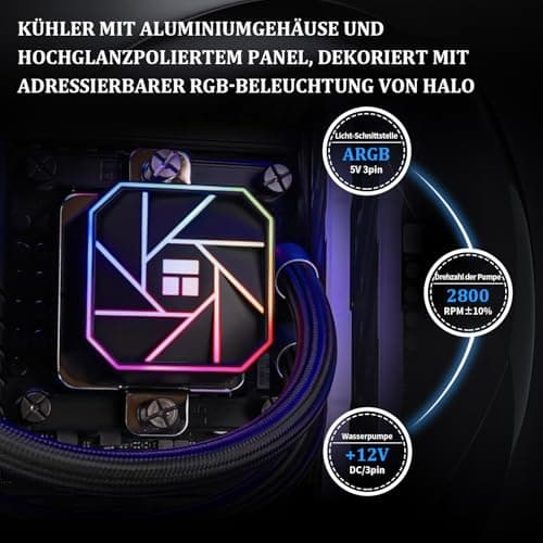 Thermalright AQUA ELITE 240 V3 Flüssig-CPU-Kühler, 240 Kühlreihen, 2 x 120mm PWM-Lüfter, 240mm Aio für AMD/AM4/AM5, Intel LGA1150/1151/1155/1156/1200/1700/1851, Desktop CPU-Kühler AIO Bild 6