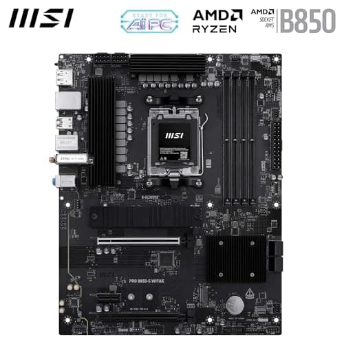 MSI PRO B850-S WIFI6E Mainboard, ATX – Unterstützt AMD Ryzen 9000/8000/7000 Prozessoren, AM5 – DDR5 Arbeitsspeicher-Boost (8200+ MT/s OC), PCIe 4.0 x16, M.2 Gen5, Wi-Fi 6E, 2,5G LAN Bild 4