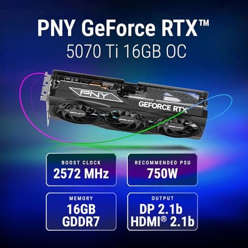 PNY GeForce RTX™ 5070Ti 16GB OC Triple Fan Grafikkarte DLSS 4 Bild 4