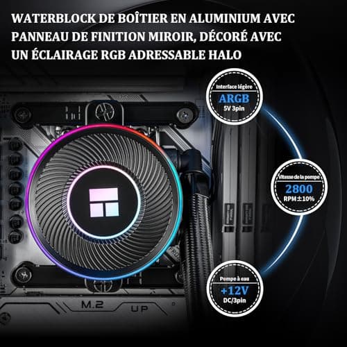 Thermalright Aqua Elite 240 V5 ARGB Black CPU-Flüssigkeitskühler, 240 mm Kühlkörpergröße, 2x TL-S12 PWM Lüfter, für AM4/AM5, Intel LGA115X/1200/1700/1851, AIO CPU-Kühler Bild 8