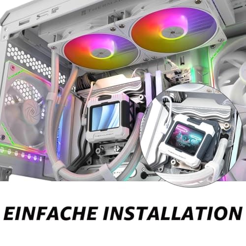 TR FW240 Weiß ARGB CPU Wasserkühler, Dual PWM Lüfter Wasserkühlungssystem, IPS LCD Display mit Auflösung 320 x 240, für AMD / AM4 / AM5 & Intel LGA1700 WHITE Bild 4